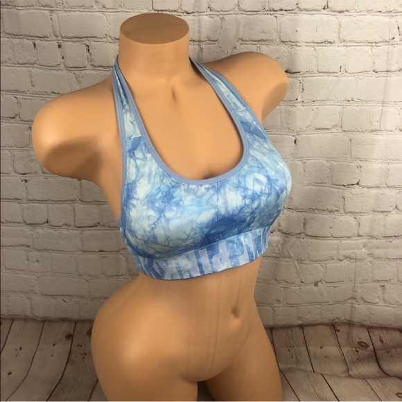 VS Pink Cool & Comfy wireless halter bra tie dye - Picture 6 of 8